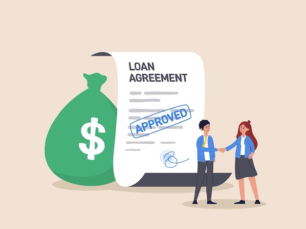 Loan agreement concept mortgage debt or obligation to pay back interest rate borrow money