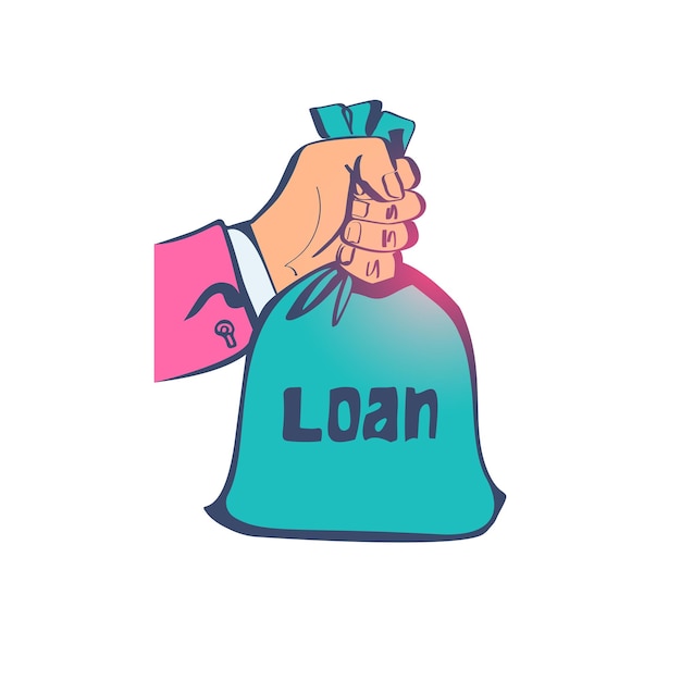 Loan bag icon Loan or lending cash to buy asset