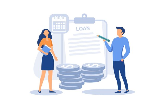 Vector loan disbursement flat modern design illustration