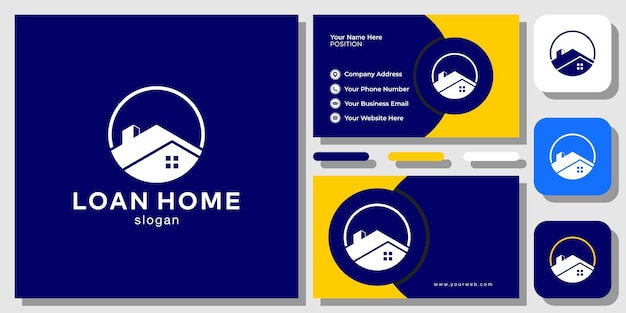 Loan Home advertisement property agent real estate with business card template