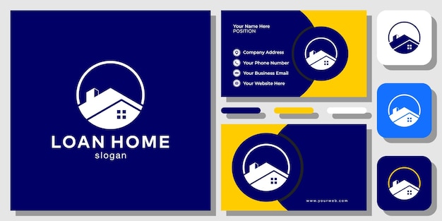 Loan home advertisement property agent real estate with business card template