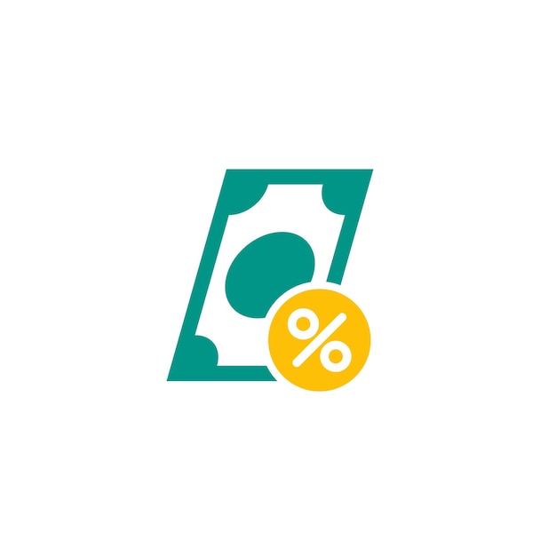 Loan icon with money and percent vector