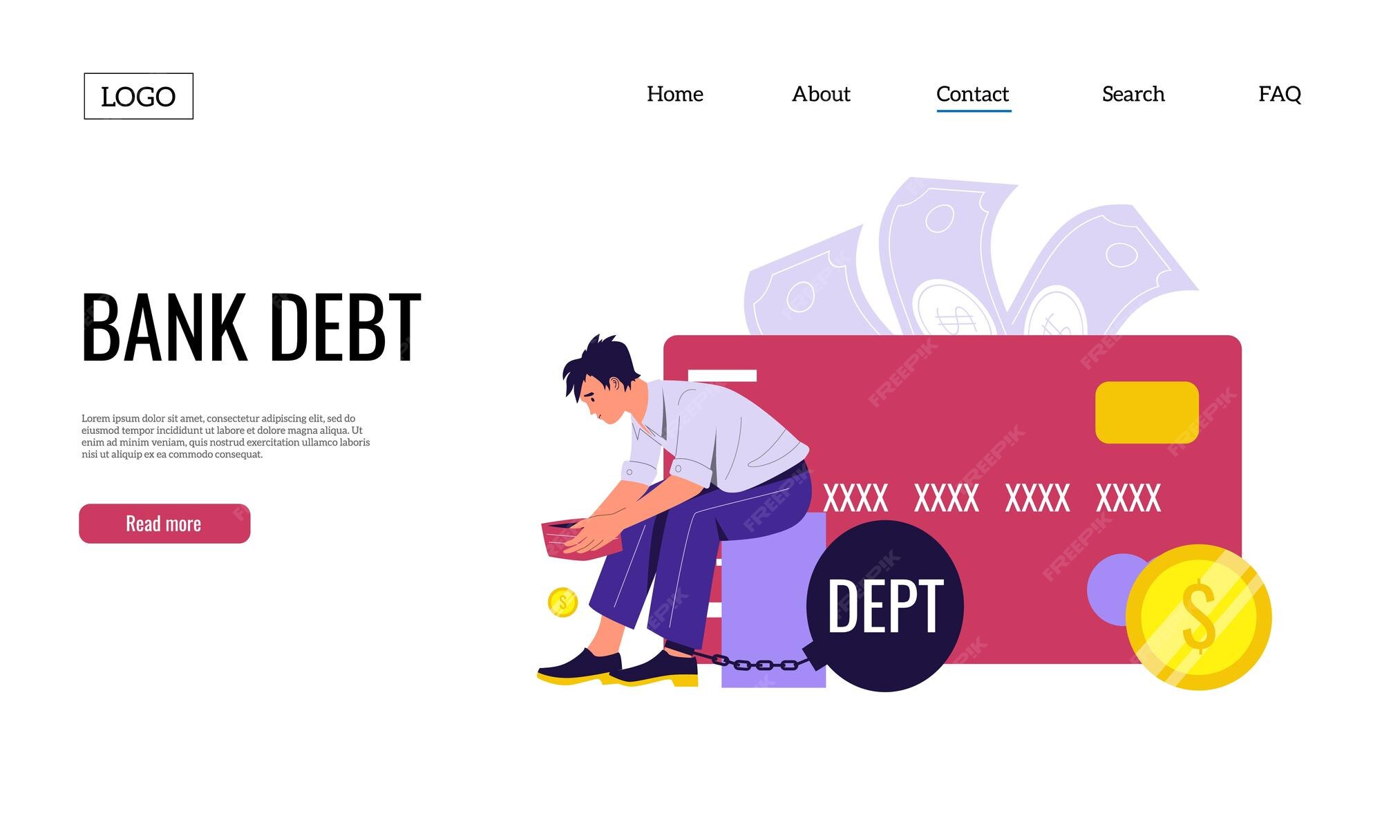 Premium Vector | Loan landing borrow money and personal loan banner