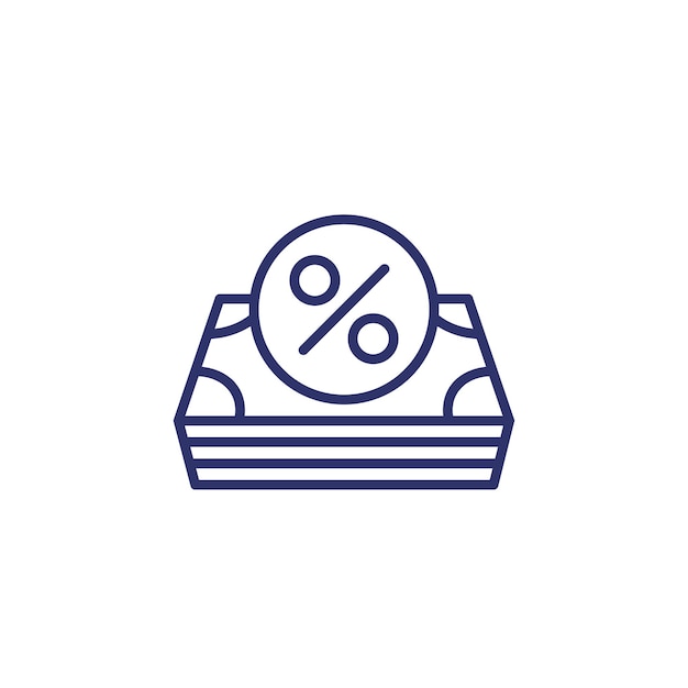 Loan line icon money and percent