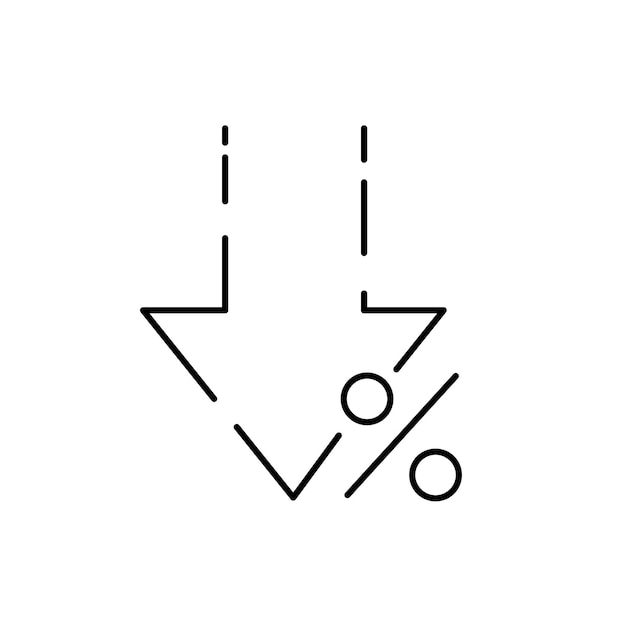 ローン関連ベクトル線アイコン投資計画パーセンテージ図割引と販売またはショッピング モール ショップ シーズン矢印