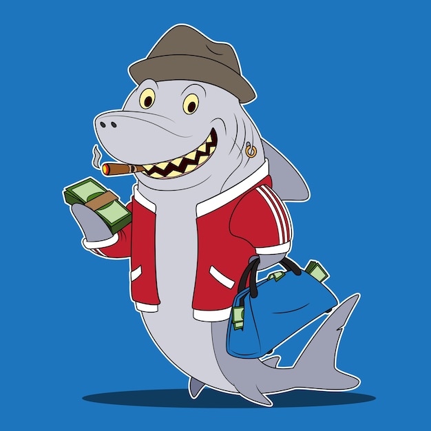 Loan shark cartoon character