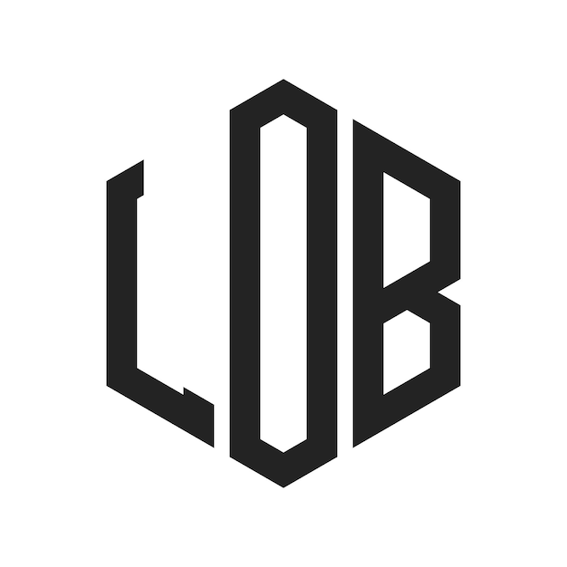 LOB-logoontwerp Initiële letter LOB-monogram Logo met behulp van zeshoekige vorm