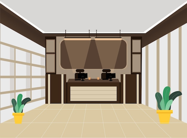 Vector lobby room vector realistic modern landscape