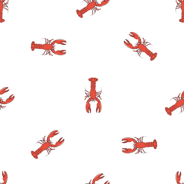 Vector lobster all over print pattern repeat