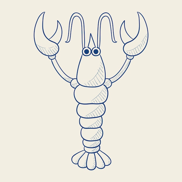 Lobster Hand drawn vector illustration