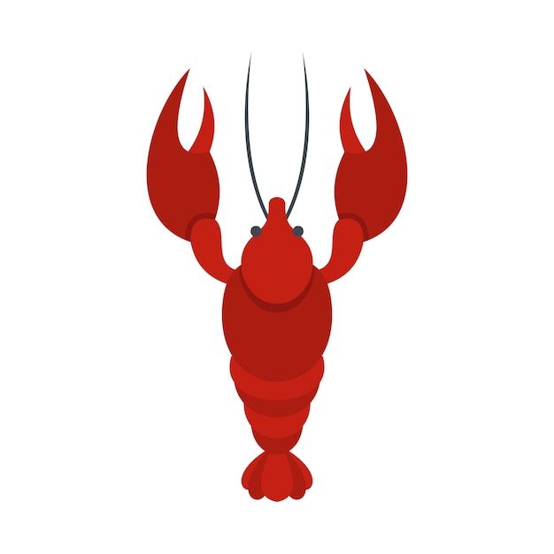 Lobster icon Flat illustration of lobster vector icon isolated on white background