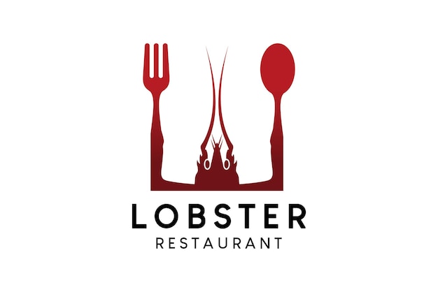 Lobster icon logo design with box concept lobster restaurant or seafood restaurant logo vector illustration