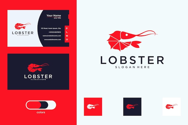 Дизайн логотипа лобстера и визитная карточка