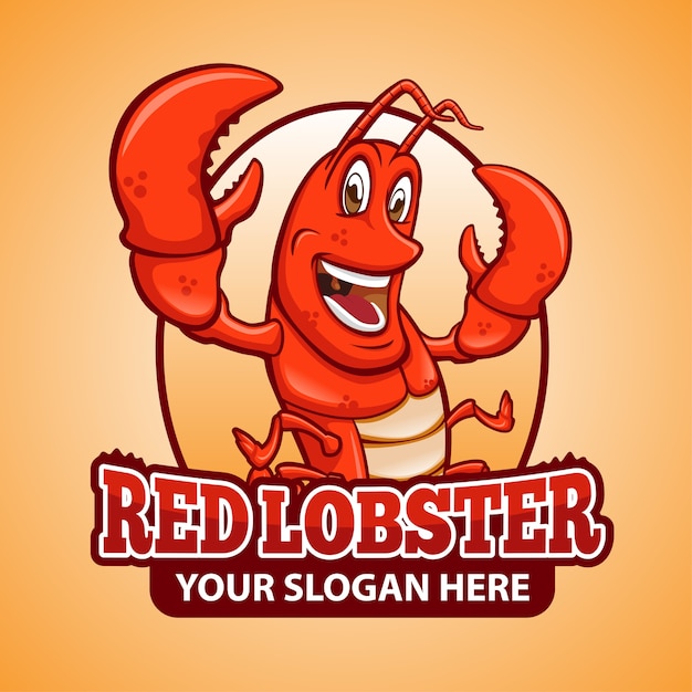 Lobster Mascot Logo Oval Design