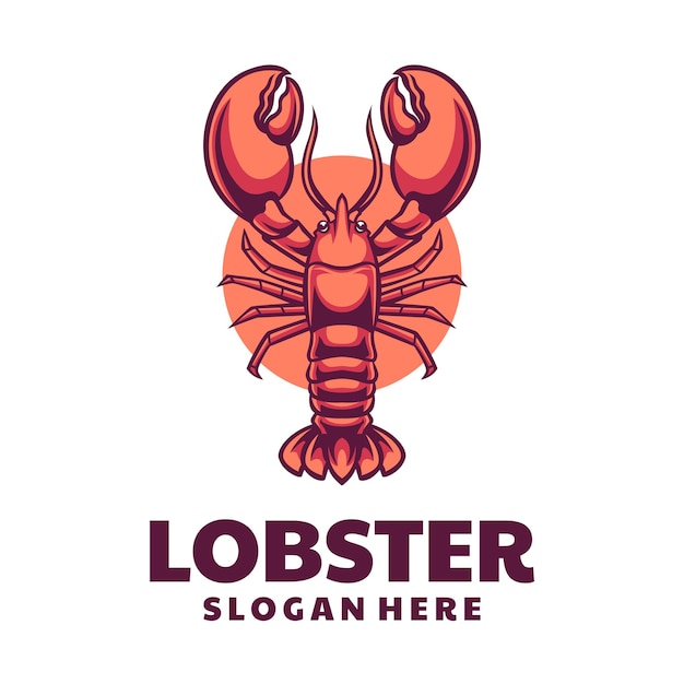 Vector lobster seafood logo design