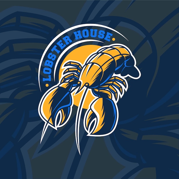 Vector lobster seafood logo illustration