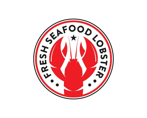 Vector lobster shrimp seafood vintage logo circular design template