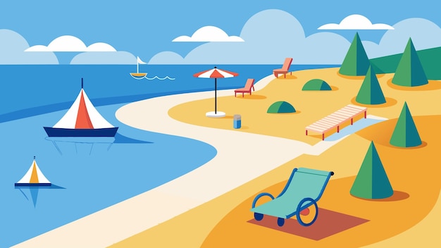 Местный пляж с доступными тропами, пляжными инвалидными колясками и пляжными ковриками для людей с ограниченными возможностями