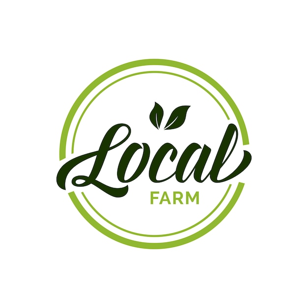 Local Farm Lettering in Green Circle