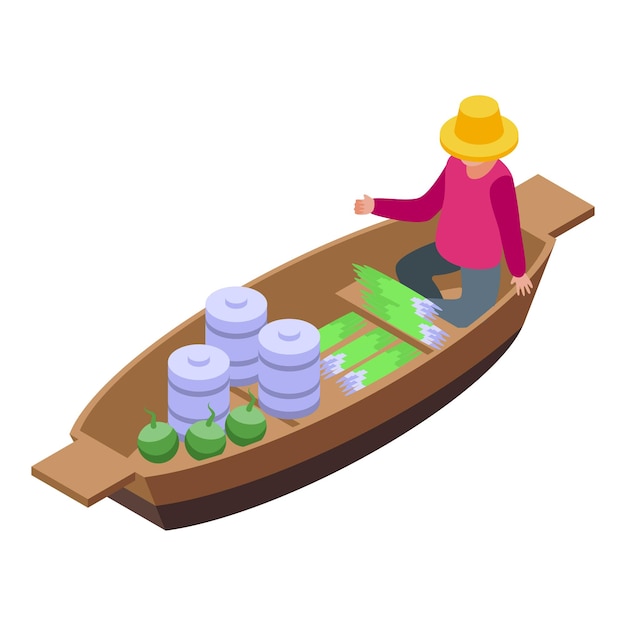local floating market icon isometric of local floating market vector icon for web design isolated on white background
