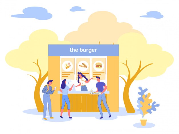 Местный рынок или кулинарный фестиваль Burger Restaurant.