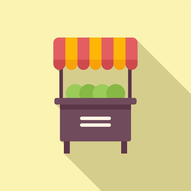 Local market icon flat vector Fruit food Canal seller