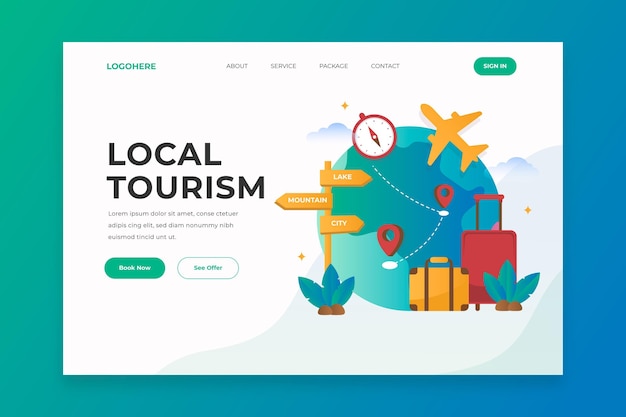 Tema della pagina di destinazione del turismo locale