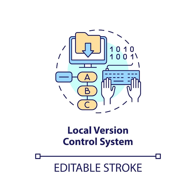 Local version control system concept icon