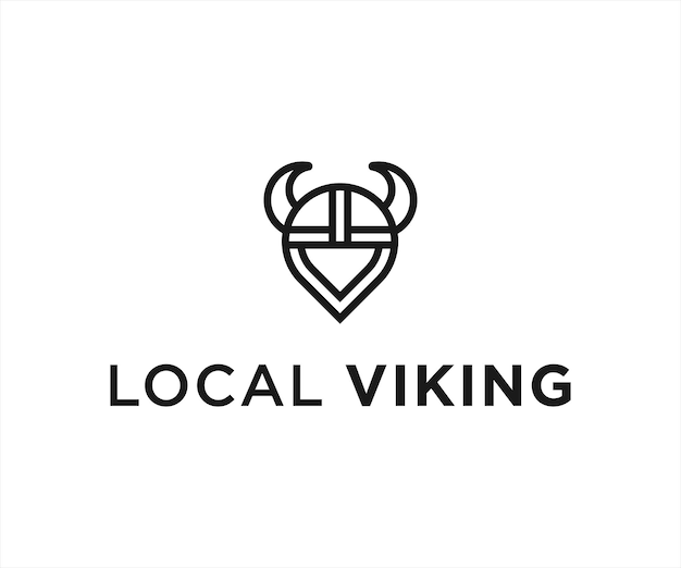 Local viking logo design vector