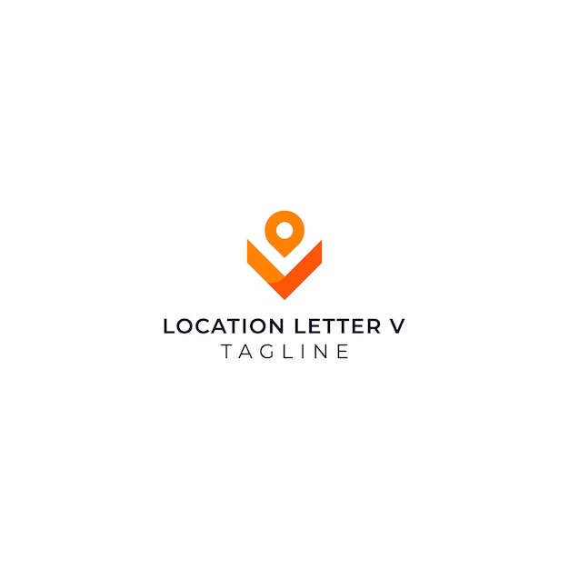 Locatie letter V-logo sjabloon