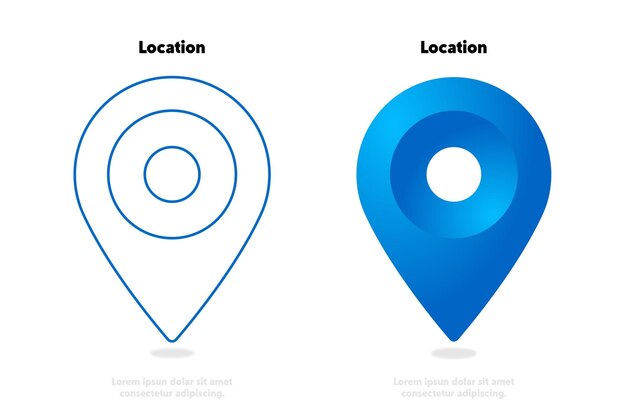 locatie pictogram concept blauw pictogram ontwerp