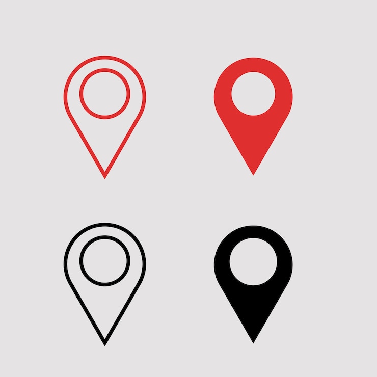 Vector locatie pin meerdere stijlen ingesteld