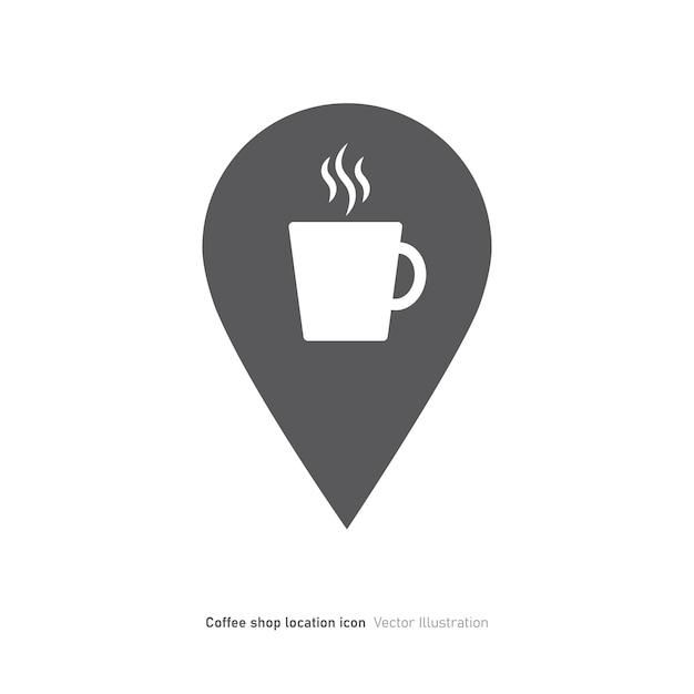 Locatie van de koffieshop Icon design Vetor Illustratie