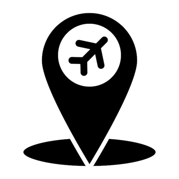 Locatie van de luchthaven Vector Icon Design Illustration