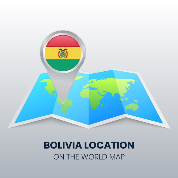 Locatiepictogram van bolivia op de wereldkaart