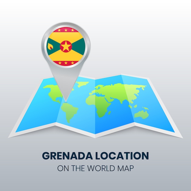 Locatiepictogram van grenada op de wereldkaart