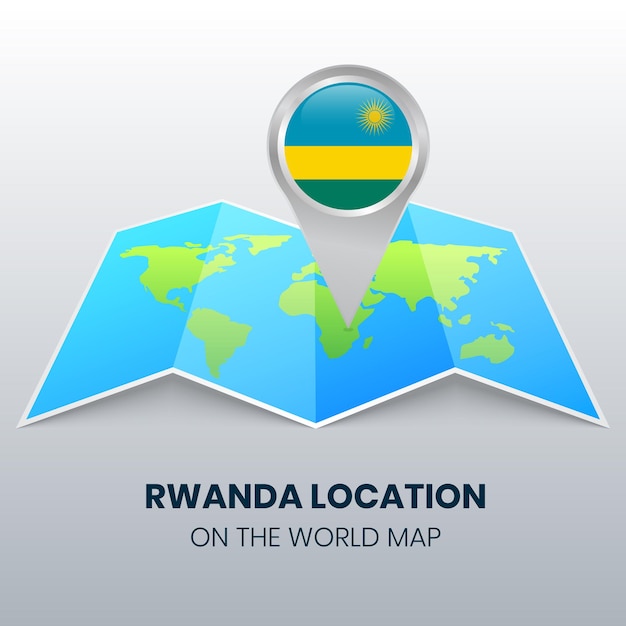 Locatiepictogram van rwanda op de wereldkaart