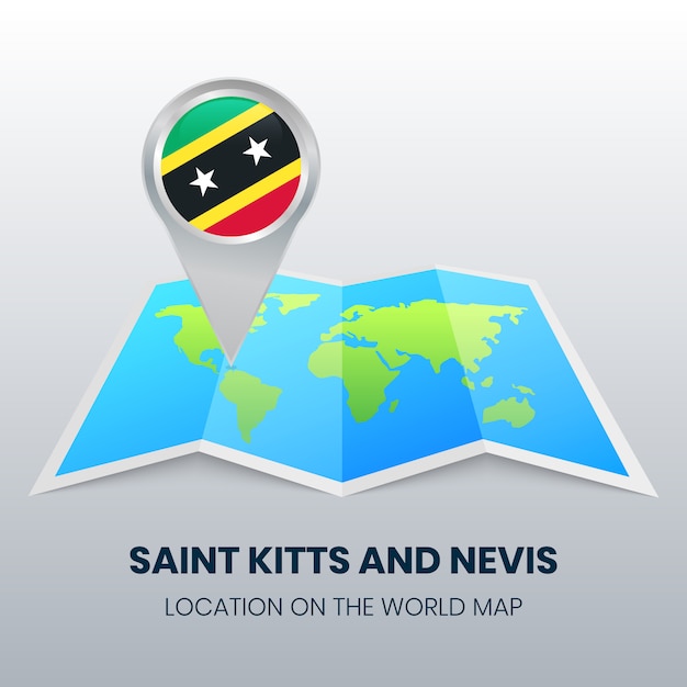 Locatiepictogram van saint kitts en nevis op de wereldkaart