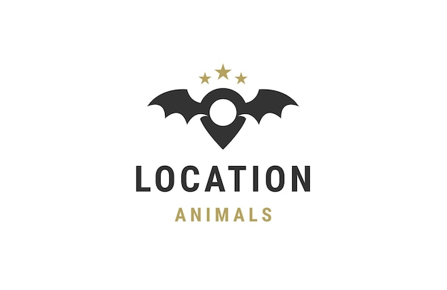 Location bat logo icon design template flat vector