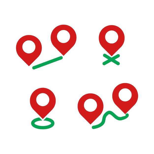 location and distance icon vector set design
