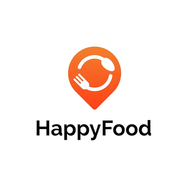 場所 食品 レストランのロゴ