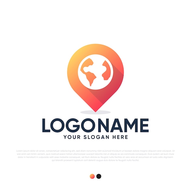 Vector location globe logo design premium vector