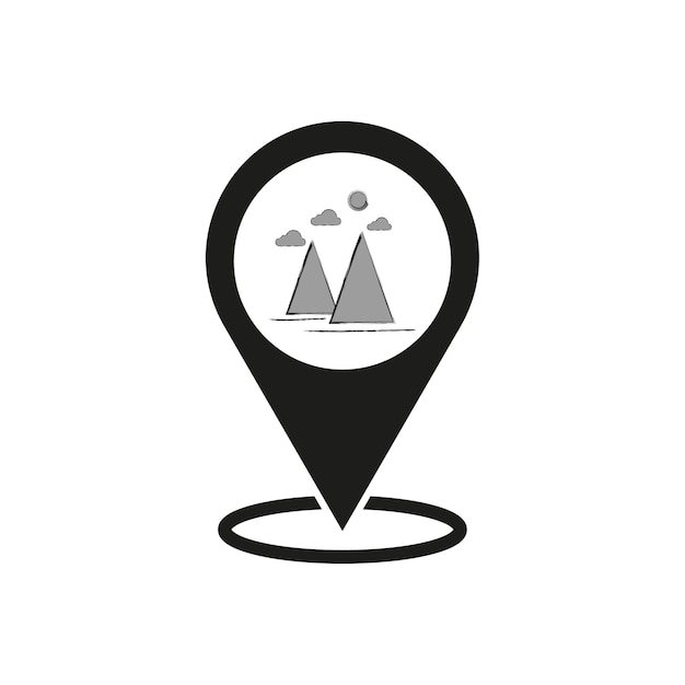 Location at the high mountain pin icon vector illustration eps 10 stock image