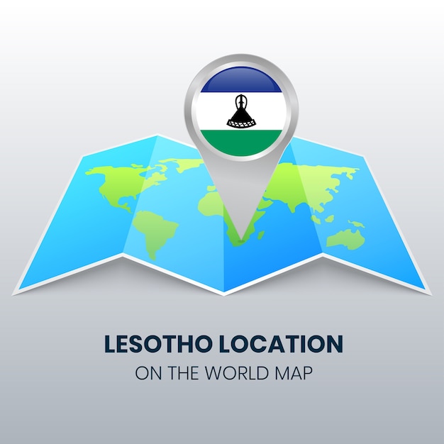 Location icon of lesotho on the world map