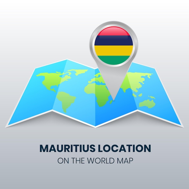 Location icon of mauritius on the world map