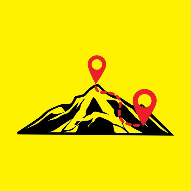 Location icon on mountains