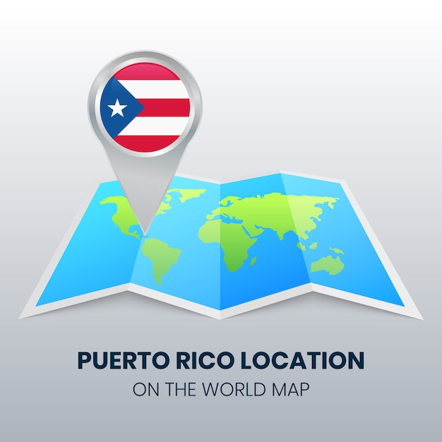 Значок местоположения пуэрто-рико на карте мира