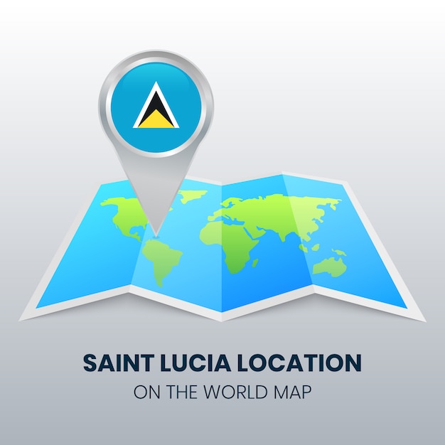 Значок местоположения Сент-Люсии на карте мира