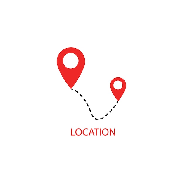 Location icon on white background with different