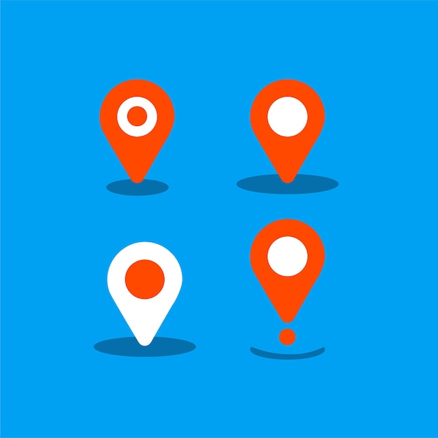 Location icons map pins gps finder search location vector illustration